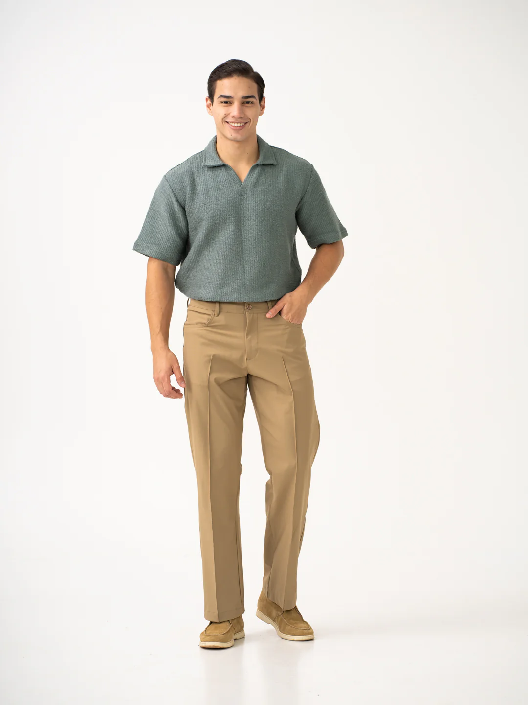 The Pant Project - Pecan Khaki Relaxed Fit Korean Pintuck Pants