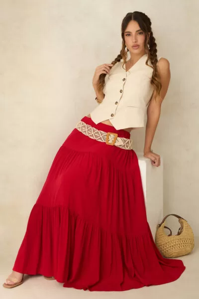 Soraya 100% Viscose Tiered Skirt