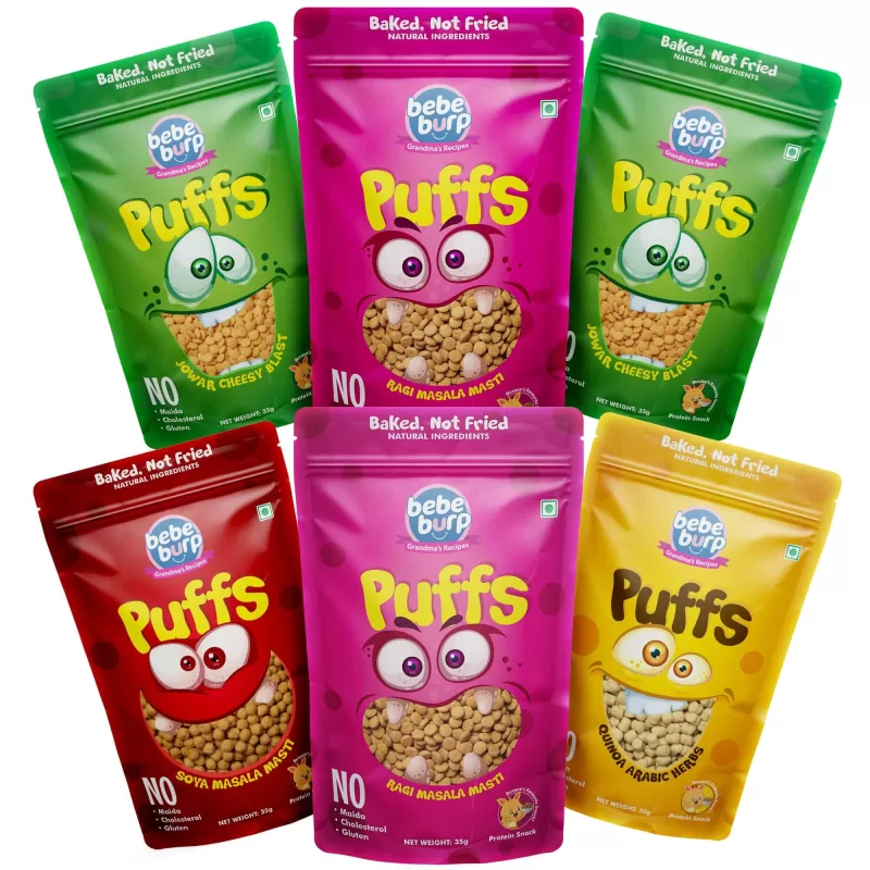 Bebe Burp - Organic Baby Puffs Combo (All 6 Flavors)