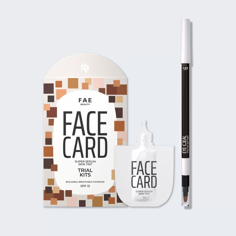 FAE Beauty - Trial Kit: Face Card Serum Foundation + Eye-Deal Kajal Bundle