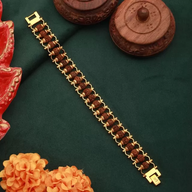 Japam - Gold Plated Modern Rudraksha Bracelet