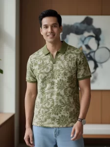 MyDesignation - Ajrakh Floral Polo