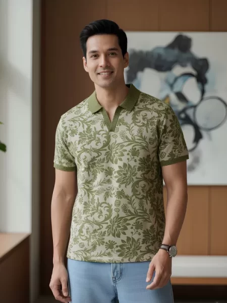 Ajrakh Floral Polo