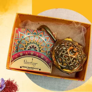 Nirmalaya - Nirmalaya Premium Kesar Sandalwood Havan Cups With Brass Dhuni – Most Demanding