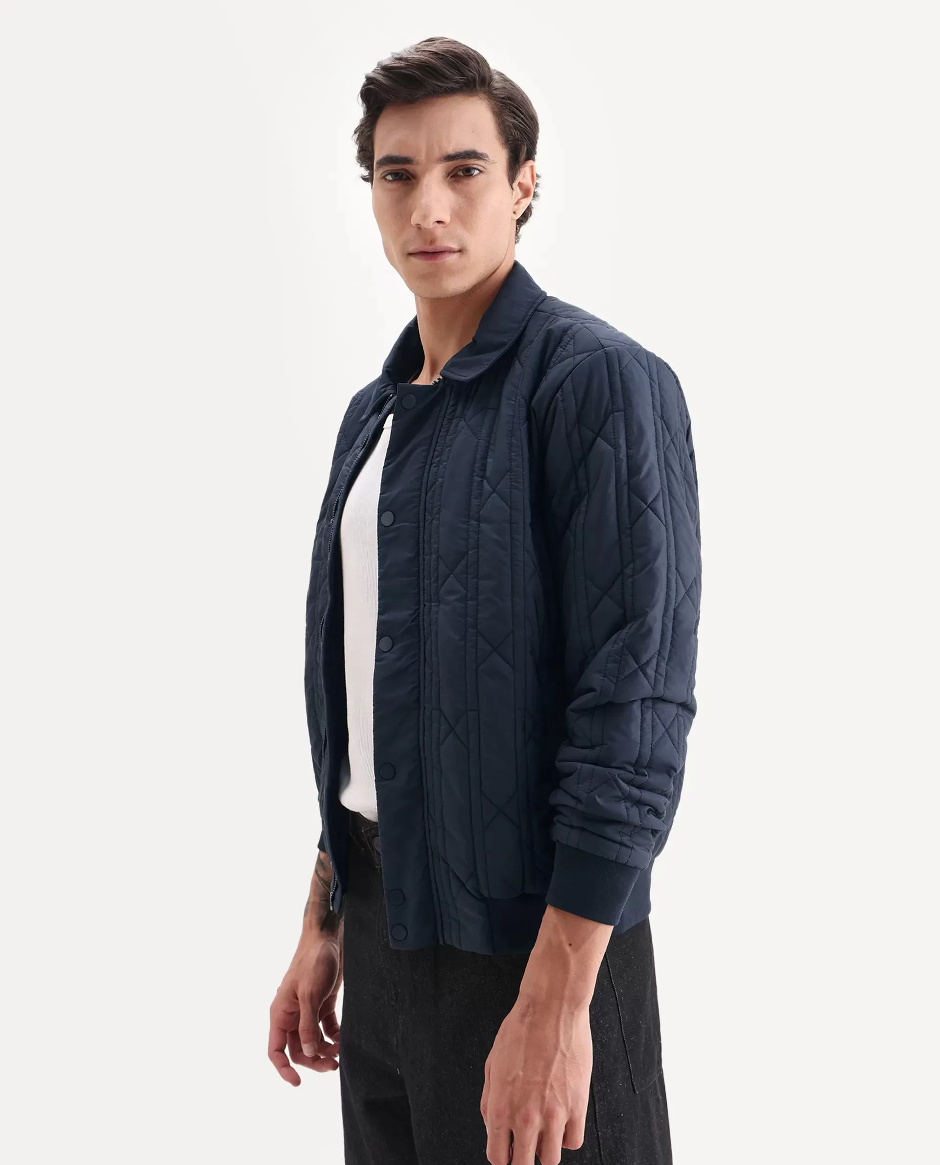 The House Of Rare - Boscod – Dark Navy Quilted Heavy Winter Jacket