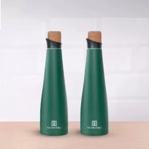 The Indus Valley - Stainless steel water bottles with cork lid 500 ml Set of 2