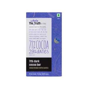 The Whole Truth Foods - 71% Dark Cocoa Bar Sweetened with Dates – Pack of 3
