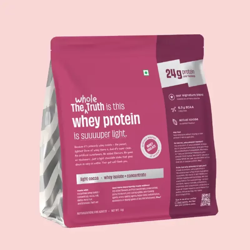 The Whole Truth Foods - Light Cocoa 24 g Protein Powder Pack of 1 KG
