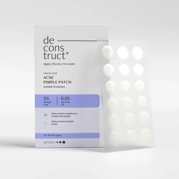 Hydrocolloid Acne Pimple Patch with 2% Salicylic Acid & 0.2% Tea Tree Oil | 36 Patches, 3 Sizes