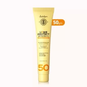 Indulgeo Essentials - BYOB- U-We Protect Ultra Light Broad Spectrum OMC Free Sunscreen Gel with New Gen Korean UV Filters – SPF 50 PA++++