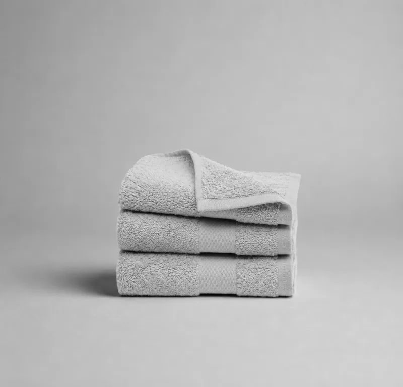 Amouve - Organic Cotton Face Towels – Light Grey (Set of 3)