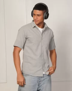 House Of Pure Eco - Half Sleeves Shirt — Charcoal Grey