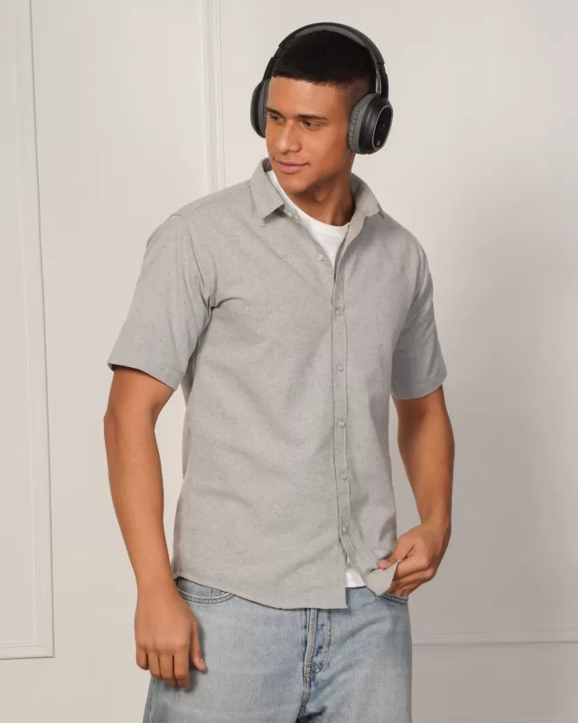 House Of Pure Eco - Half Sleeves Shirt — Charcoal Grey