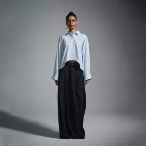 Huemn - Cropped oversized shirt – Powder Blue