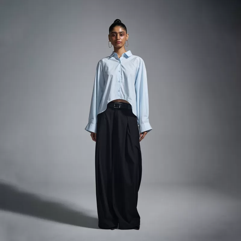 Huemn - Cropped oversized shirt – Powder Blue