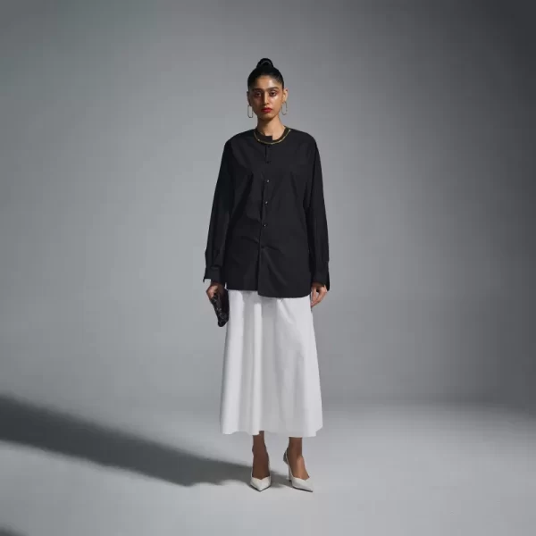 Inside out raw-edged shirt - Black