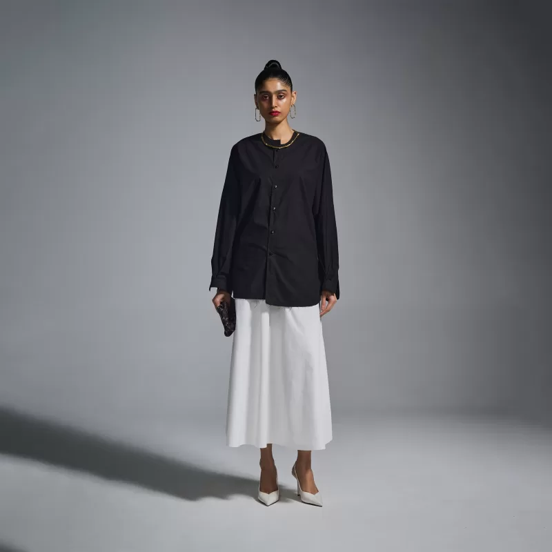 Huemn - Inside out raw-edged shirt – Black