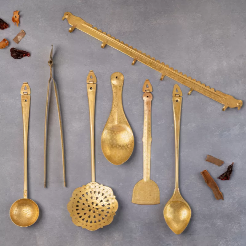 Studio Coppre - Bawarchi Brass Ladle(Set of 7)