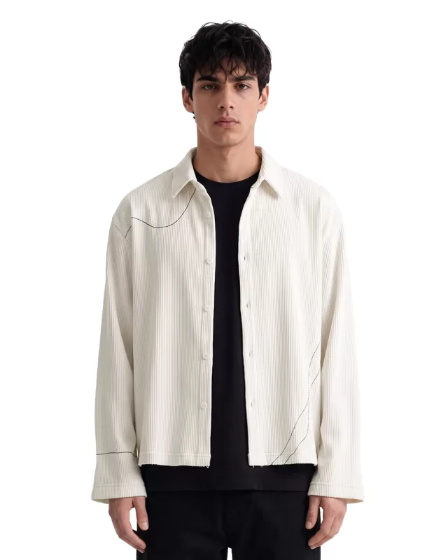 What The Flex - Abstract Off White Ribbed Shirt