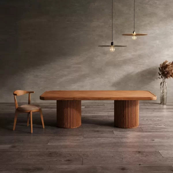Otutu - Ten Seater Teak Dining Table, Plain Top