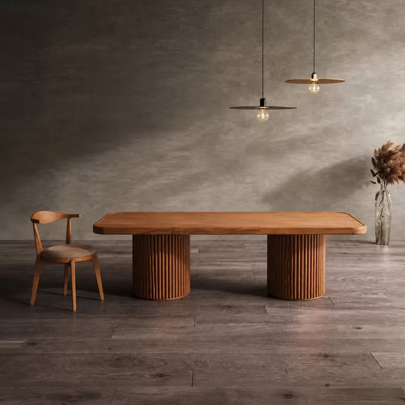 Alankaram - Otutu – Ten Seater Teak Dining Table, Plain Top