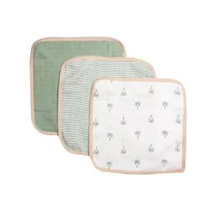 Masilo - Organic Muslin Washcloths (Set of 3) – Palm Paradise