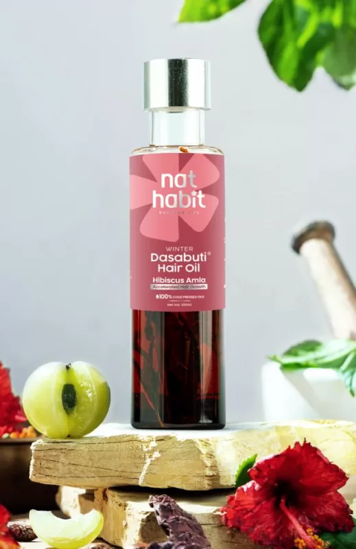 Nat Habit - Hibiscus Amla DASABUTI Winter Hair Oil
