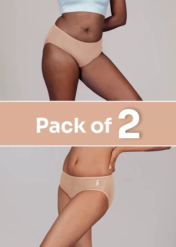 Tilt - 2 Pack – Beige Bamboo Absorbent Underwear